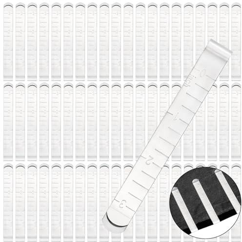 SOUJOY 60 Pieces Sewing Clips, 3 Inch Hemming Clips, Stainless Steel Sewing Measurement Ruler, Hem Marker Tool for Fabric Clips,Pinning and Marking Accessories