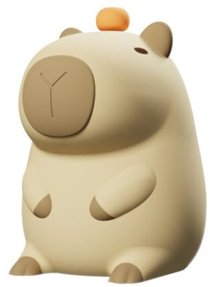 Litinliv Capybara Nachtlicht Kinder, Wiederaufladbare Animal Soft Silikon Touch Led Lampe mit Dimmbarkeit und Timer, 2 Stufige Helligkeit, Nachttischlampe Kinder Kinderzimmer Deko Baby Geschenk