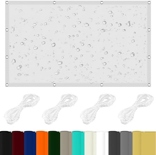 Sonnensegel Sonnenschutz Windschutz 4.5 x 6.5 m 98% UV Schutz Sonnensegel Nach Mass mit Ösen Und Kordel Reißfest für Balkon Terrasse Garten Camping, Weiß