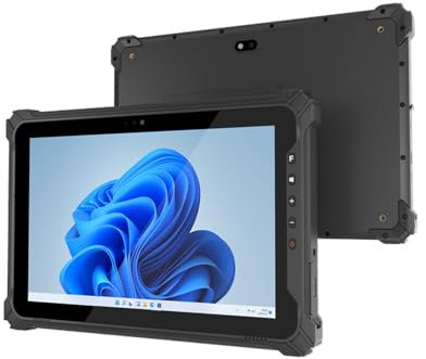 iEdge T10W-2D Rugged Windows Tablet, 10.1 Durable Industrial Tablet with Scan, 8GB+128GB, 4G LTE, GPS, BT5.0 Wi-Fi,Water-Proof, 700nit Sunlight Readable for Outdoor, Enterprise Work, Vehicle