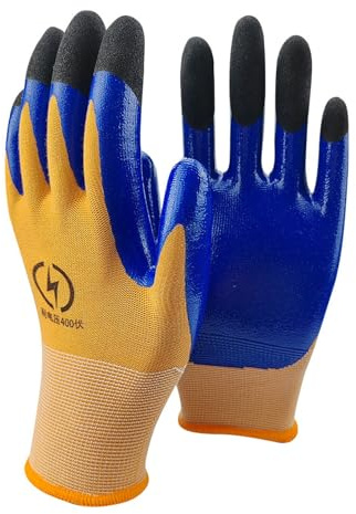 Diyeeni 400V Electrical Insulated Gloves Antislip Touchscreen Low Voltage Safety Gloves for Electrician Maintenance and Precision Instrument Work