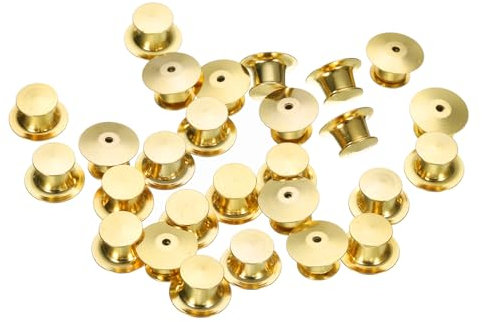 QUARKZMAN 20Stk Metall Anstecknadel Verschlüsse Feder Anstecknadel Halter Verschluss Anstecknadel Halter Verschluss Verschluss für Brosche Krawatte Hut Anstecker Gold Ton
