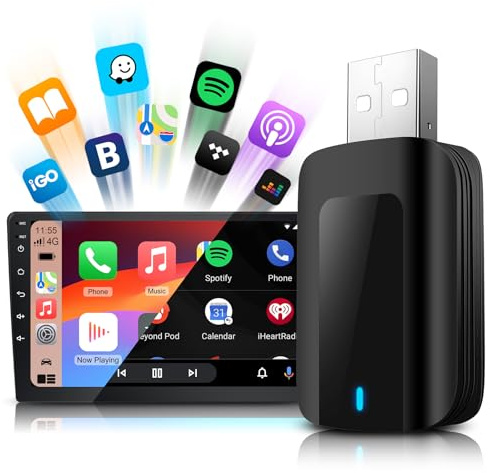 KAOLALI Adattatore Wireless CarPlay & Android Auto 2 in 1 Dongle CarPlay Converti CarPlay Cablato in Wireless per Auto, Plug and Play, per iOS 10+, Android 11+