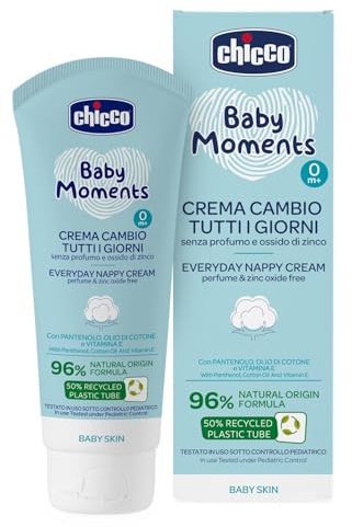Chicco Baby Moments Pasta Cambio Tutti i Giorni, Pasta Cambio Pannolino, Texture Leggera per Uso Quotidiano, Senza Profumo, Dermatologicamente Testato su Pelle Sensibile, 100 ml