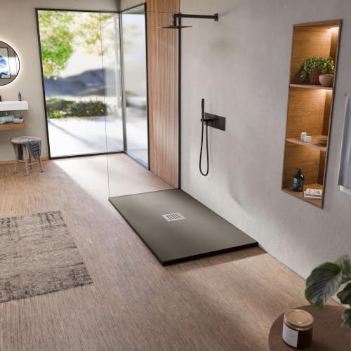 BELLOBATH Piatto Doccia in Resina Antiscivolo Cacao 70x90 cm