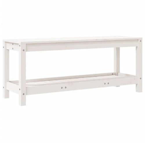 ULUYYUC Küchenbank Balkon Bank Bank Balkon Balkon Bank Kleiner Balkon - Gartenbank Weiß 108x35x45 cm Massivholz Kiefer für Balkon Garten Parks Terrasse