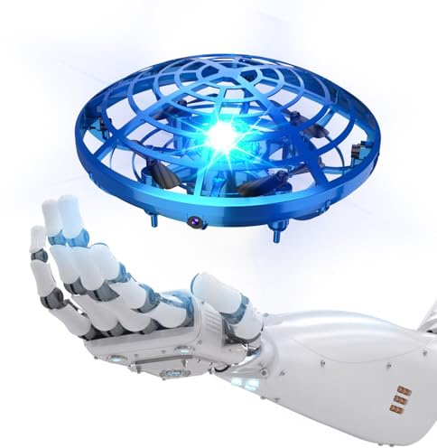 DEERC D12 Drone Volant à Main pour Enfants, Mini UFO avec Lumières LED, 5 Capteurs de Mouvement, 2 Vitesses, Flips 360°, Anti-Collision, Jouet d’Intérieur pour Garçons et Filles