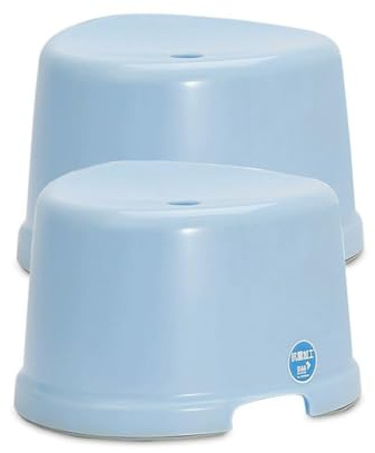 Antirutsch Duschhocker Set 2-teilig,Wasserdichter 21cm & 40cm Höhe Stabiler & Tragbarer Hocker für Badewanne, Dusche und Küchenspüle Robuster Kunststoff mit Rutschfesten Gummif(Size:21CM,Color:blau)