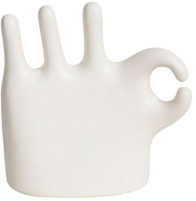 Biniveil Handskulptur – OK Gesture Hand Schmuckhalter – Keramik-Ring-Organizer, Fingerfigur, abstraktes Schreibtisch-Ornament für Bücherregal, Tisch