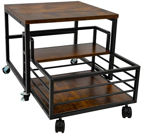 HIBOAT Mini Fridge Stand with Storage Moblie Fridge Table with Drawer Basket for Kitchen Dorm Used for Compact Beverage Refrigerators Upright Freezers