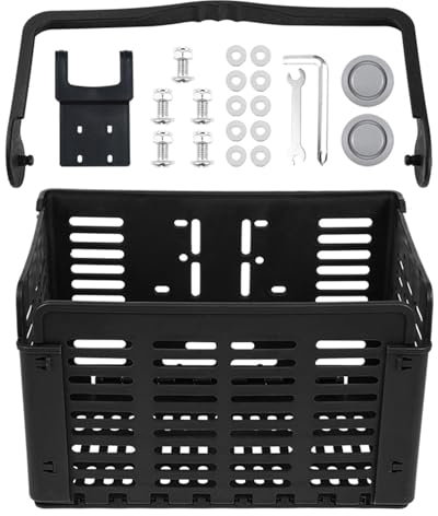Klappbarer Fahrrad-Lenkerkorb Vorne - Abnehmbarer Hängender Fahrradrahmenkorb, Tragbarer Pendler-Aufbewahrungskorb, Mountainbike-Zubehör Zum Transportieren Von Lebensmitteln