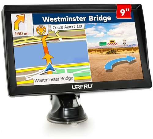 GPS Navigator for Car Truck RV Pickup, 2026 Offline Map with Free Updates Lifetime, 9-inch HD Touchscreen, Satallete Navigation, Voice Guidance, Speed & Traffic Alerts, Custom Truck Routing