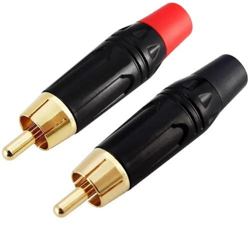 Greluma 2 Pz Spine RCA, connettori audio phono maschio placcati in oro, connettori per cavi jack RCA