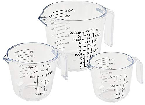 Baking Utensil Measuring Cup Set of 3 with Dual Graduated Cup Transparent Clear Scale Three-piece Suit Measuring Device