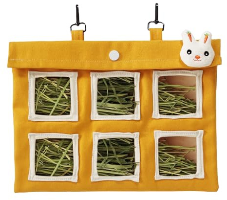 Mihauuke Heu Futterautomat Für Kaninchen,Futter Grasbeutel Für Chinchilla | Großvolumiger Heu Haltebeutel Für Meerschweinchen Chinchilla Kaninchen Hamster