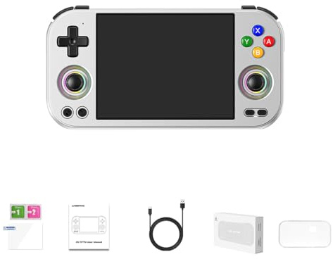 RG477M Console di gioco portatile retrò, capacità di archiviazione integrata da 256 GB, touchscreen LTPS da 120 Hz e 4,7 pollici, sistema Android 14, batteria da 5300 mAh, dispositivo di gioco