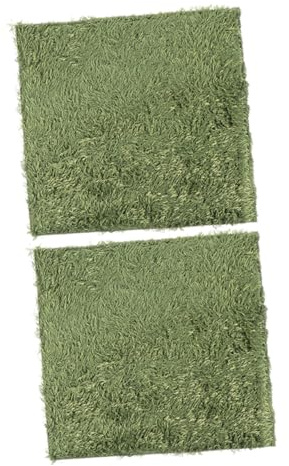 BAZEITFLOW 2pcs Green Simulated Moss Mats for Reptiles and Pets, Absorbent Natural-looking Cotton Carpet, Suitable for Terrarium Bedding and Climbing Pets Carpets