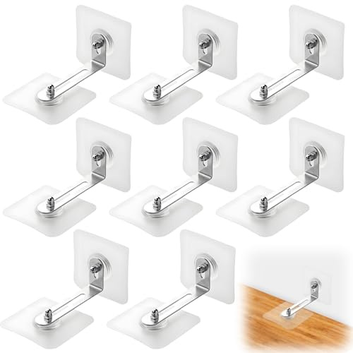 Wandbefestigung Schrank,8 Sets Kippsicherung Möbel Für Kippsicherung Schrank - Transparente Wandanker Mit Selbstklebenden Schrauben - Möbel-Kippschutz Ohne Bohren