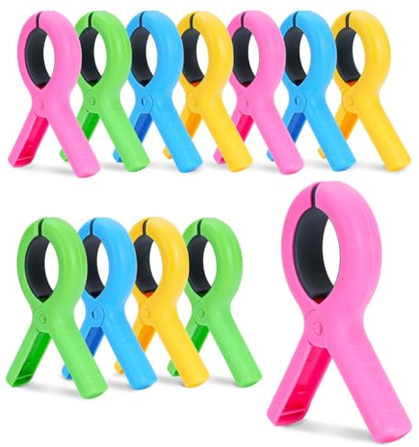 20Pcs Beach Towel Clips for Sun Loungers,4 Inch Clothes Pegs Extra Strong,Windproof Laundry Clips Towel Clips for Beach Loungers for Pool Chairs Heavy Clothing,5 Bright Colors (Colour)