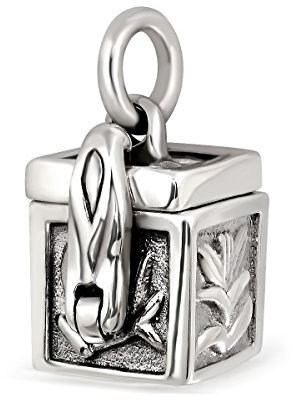 Withlovesilver Medaillon-Anhänger für Gebetsgeschenk, 925er Sterlingsilber, antikes Geschenk, Würfelbox