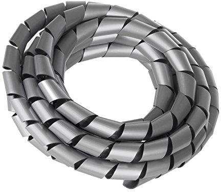 Maclean MCTV-687 S Flexible Kabelspirale Spiralband Kabelschlauch Bündelbereich Wickelschlauch 3m (20.4 * 22mm, Silber)