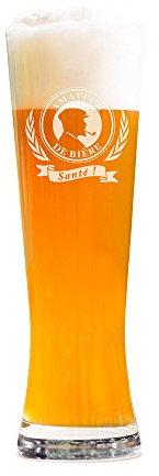 AMAVEL Verre à bière Blanche pour Amateur de bière, Idée de Cadeau d'anniversaire pour Hommes, Volume env. 0,5 L