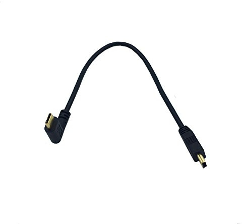 LARRITS 25cm USB 3.1 Type C To Mini USB Cable With 90 Degree Angle, Connect laptop/computer with USB Type-C port (MacBook, Chromebook Pixel etc.) to a Mini B USB 2.0 enabled device (Camera, GPS etc)