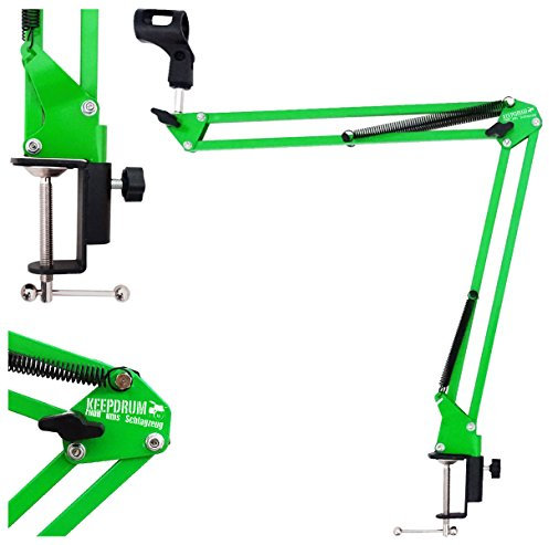 keepdrum NB35 GR - Brazo de micrófono para mesa (orientable), color verde