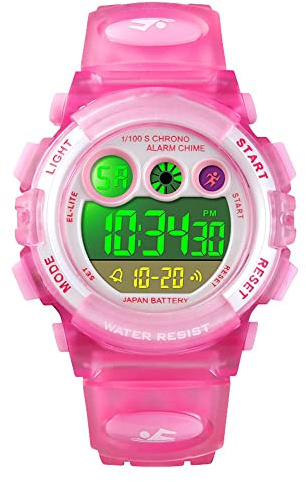 FeiWen Multifunktiona Kinderuhr Mehrfarbig LED Licht Outdoor Digitale Sport Uhren Militär Plastik Junge und Mädchen Armbanduhren mit Kautschuk Band 50M Wasserdicht