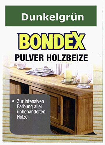 Bondex Holzbeize Pulverbeize Beutelbeize Beize auf Wasserbasis für Möbel 5er Pack (dunkelgrün)