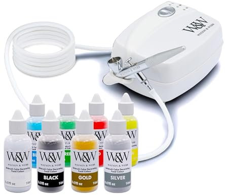Watson and Webb Airbrush Set Torten Kuchen-Dekorationsset (Plus 8 Farben)