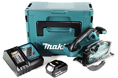 Makita DCS 553 RM1J - Sierra circular de mano (batería de ion de litio de 18 V, 150 mm, incluye 1 batería de 4,0 Ah y cargador)