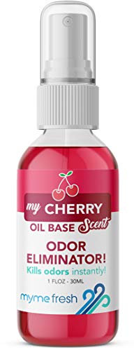 MyMe Fresh Cherry Long Lasting Oil Based Spray Air Freshener Odour Remover Eliminator, Bakewell Tart Almond Honey Marzipan Candy Fresh Cherry Scent, Tough on Bad Smells Pets Toilets Office Room Scent