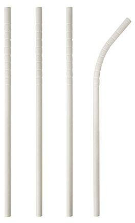 Papstar 88071 - Cannucce in carta flessibile, Ø 6 mm, 20 cm, ecologiche, 100 pezzi, colore: Bianco