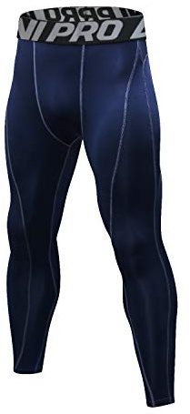 LNJLVI Kompressionsleggings för män baslager löpning tights sport fitnessbyxor, Löpningsbyxor/marinblå, S