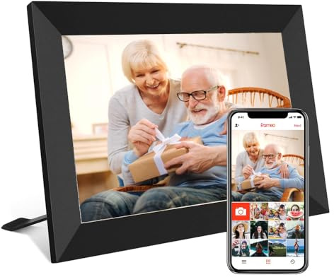 RAYBEEN FRAMEO - Cornice per foto digitale WiFi da 10,1, touch screen IPS LCD 1280x800, memoria integrata 32 GB, rotazione automatica del ritratto e del paesaggio, condivisione istantanea o foto