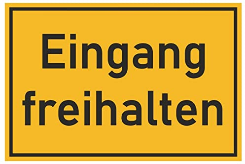 Samunshi® Aufkleber Eingang freihalten - Schild Sticker Hinweisschild Warnschild Vorsicht Gelb - 8x5,3cm mehrfarbig