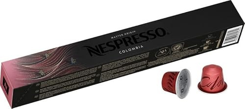 Nespresso Colombia Lot de 5 boîtes de 10 capsules d’expresso serré (50 capsules en tout)