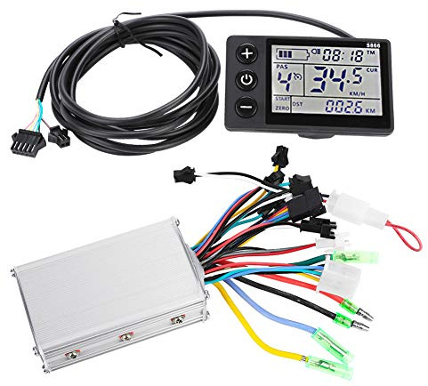 Automatischer Roller Controller Kit, wasserdichter elektrischer Fahrrad bürstenloser Motor Controller 24V-48V, mit LCD (36V/48V 350W) BA9S 4W Motorrad Instrument LED Controller 350W 36V Controller