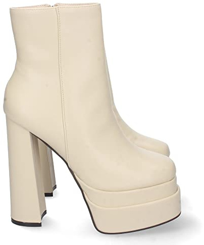 shoes&blues.es Botin de Mujer, con Tacon Alto y Plataforma, Comodas, con Estampado Liso, y Cierre de Cremallera 2022