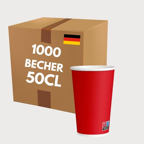 COVR Rote Pappbecher (50 cl – 16 oz, 1000 Stück)