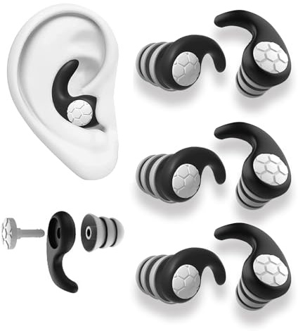 KKNE 3-Pares Tapones Oídos Ruido Dormir – Reutilizables, Lavables, Tapones Silicona Anti Ronquidos para Dormir, Cancelación de Ruido para Estudiar, Trabajar y Natación