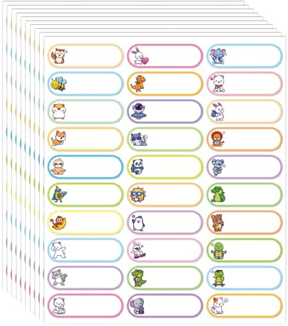 Lot de 300 Autocollants d'Animaux - Étiquettes Nominatives Imperméables, de Classification, pour Pots à Épices et Enfants - Autocollants de Date