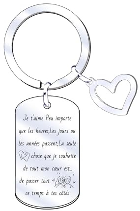 QTQTLP Cadeau Saint Valentin Porte Clef Couple Idee Cadeau Couple Porte Clé pour Son Copain Couple
