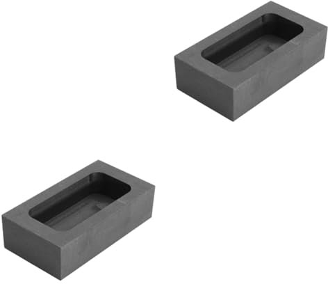 NUOBESTY 2 Stk Formen für Epoxidharz Goldguss Barren Graphitform für Schmelzguss Graphitgussform für Metall Gießform schmelzen Veredelung von Schrott Kombination Graphitbehälter Schimmel