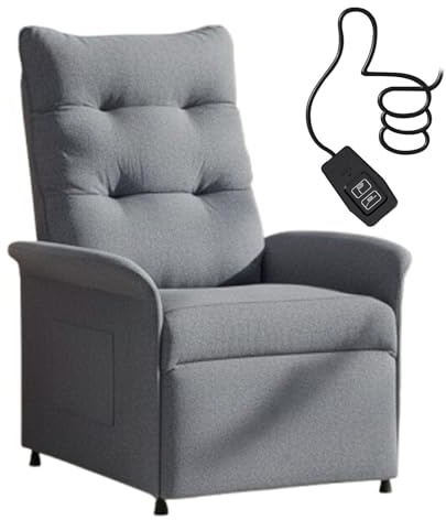 SOSINYA Poltrona Relax Elettrica Premium, Comfort Totale con Schienale Reclinabile 105°-155°, Tessuto Traspirante e Resistente, Tasche Laterali Salvaspazio, Perfetta per Soggiorno, Camera o Relax (1)