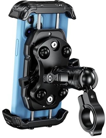 HILLAR GPS-Navigationshalterung Motorrad-Telefonhalter Mit Vibrationsdämpfer Und High-Speed-Secure-Lock-Handy-Navigationshalterung Handyhalterung Motorrad