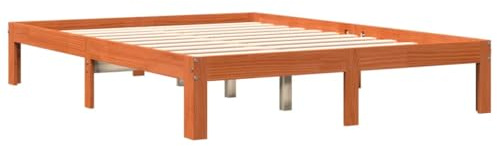 vidaXL Sängram vaxad brun 120x190 cm massiv furu, träsäng, säng i trä, sängram i trä, träsängar, sängar i trä, dubbelsäng, dubbelsängar