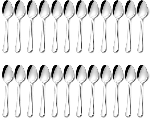 HaWare Kaffeelöffel 24 Stück, Edelstahl Teelöffel Dessertlöffel Set, Klein Löffel für Hause/Restaurant/Hotel, Hochglanzpoliert & Spülmaschinenfest - 13,5cm