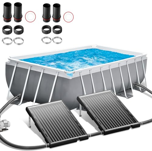 YUENFONG Poolheizung Sonnenkollektor Solarheizung mit Schlauch, Solarkollektor Heizungen 15L Wasserinhalt, Solar Heizung Solaranlage für Schwimmbad Garten, 111,5 x 66 cm, 2 Stück